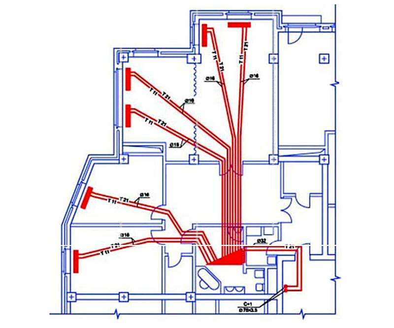 Тепло без проблем: схема отопления 2-х этажного частного дома