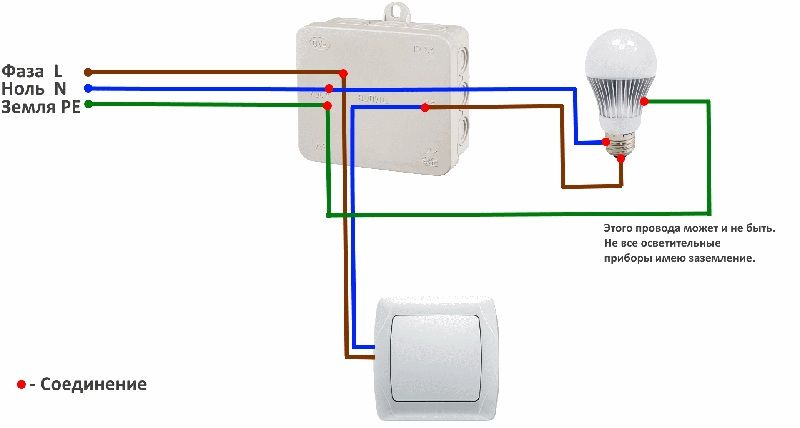 Схема подключения светильников в подвесном потолке с двухклавишным выключателем