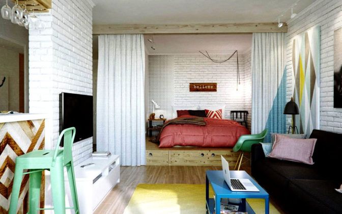 Современный дизайн однокомнатной квартиры, или Как обрести чувство свободы в «четырёх стенах»
