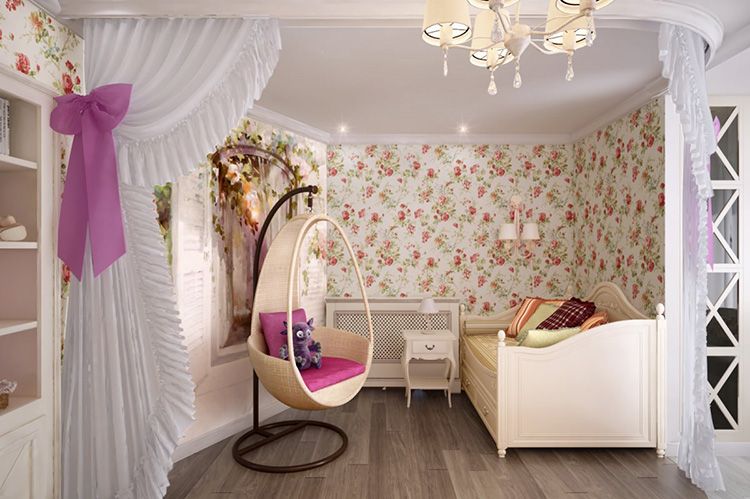 Детская комната в стиле прованс для девочки