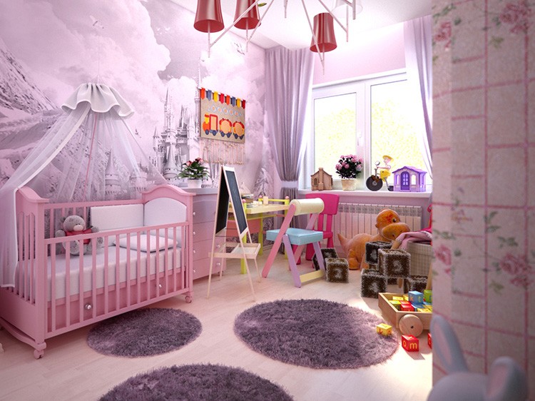   Апартаменты маленькой принцессы: выбираем обои для детской комнаты девочки (фото в интерьере)