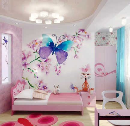 👧 Апартаменты маленькой принцессы: выбираем обои для детской комнаты девочки (фото в интерьере)