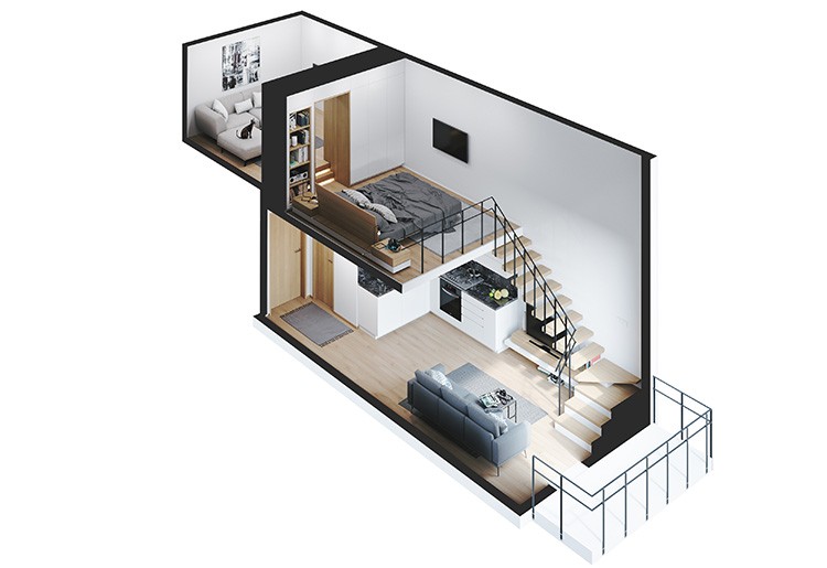 Создание второго этажа – отличный вариант для квартир-студий
