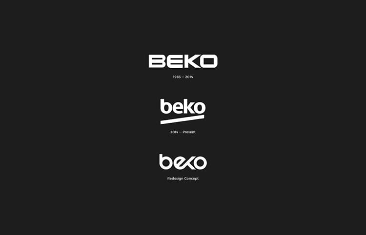 Внешний вид товарного знака Beko (Беко) претерпевал некоторые изменения