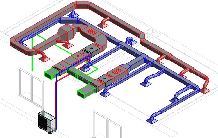 Конфигурация и типоразмер воздуховодов для воздушного отопления частного дома могут отличатьсяФОТО: air-light.ru